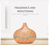 500ml Air Humidifier Aromatherapy Essential Oil Diffuser Wood Grain Ultrasonic Remote Control 7 Color Lights For Home Bedroom